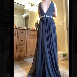 JVN by Jovani Formal Prom Gown w/ Beaded Belt